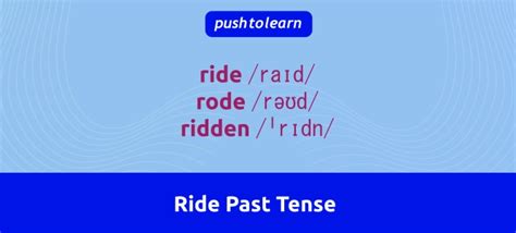 Ride Past Tense - Exercise, Lesson and Worksheet