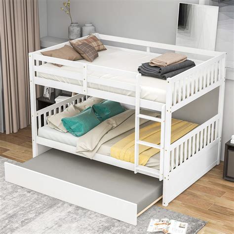 Buy Bunk Beds Frame for Kids Teens, Full Over Full Bed with Twin ...