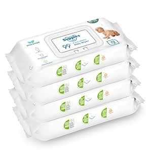 Buy Amazon Brand - Supples 99% Pure Water Baby Wipes (With Lid) | 288 ...