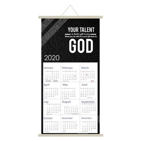 YaYa cafe New Year Gifts 2020 Wall Calendar Hanging Scroll Talent is ...