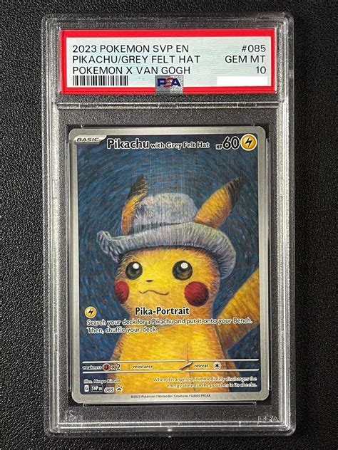 PSA 10 Pokémon Van Gogh Pikachu with Grey Felt Hat Svp Black Star ...