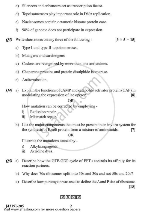 Molecular Biology 2013-2014 B.Sc Biotechnology Semester 4 (SYBSc ...