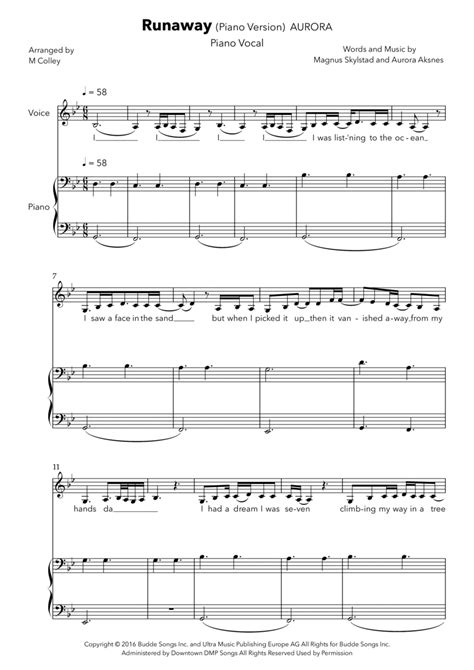 Runaway - Piano, Vocal, Guitar - Digital Sheet Music | Sheet Music Plus