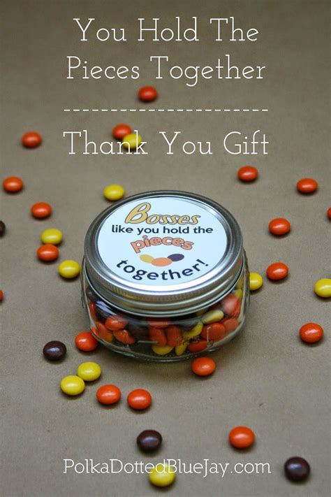 Polka Dotted Blue Jay Candy Jar - Bosses Day Thank You Gift