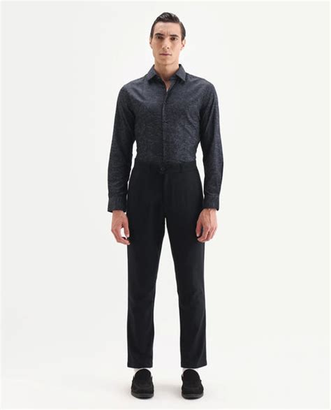 Rare Rabbit Men's Seld Dusky Purple Cotton Blend Spread Collar Regular