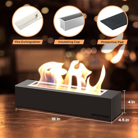 CAMPLIVINGFIRE 18 Tabletop Fire Pit, Indoor Outdoor Fire Pit Table ...