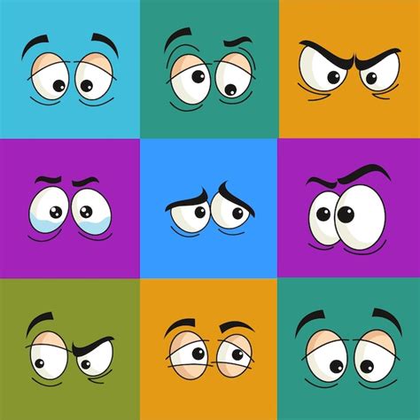 Set van vierkanten emoticons gezichten tekens | Premium Vector