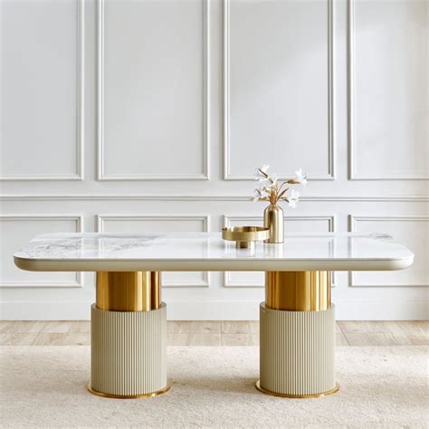 Buy Orion Sintered Stone Top 6-Seater Dining Table - Gold from Home ...