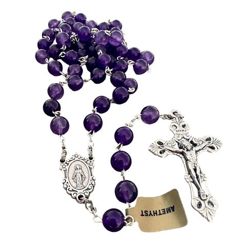Our Lady Mary Mother Of Jesus - Catholic Purple Quartz Beads Rosary ...