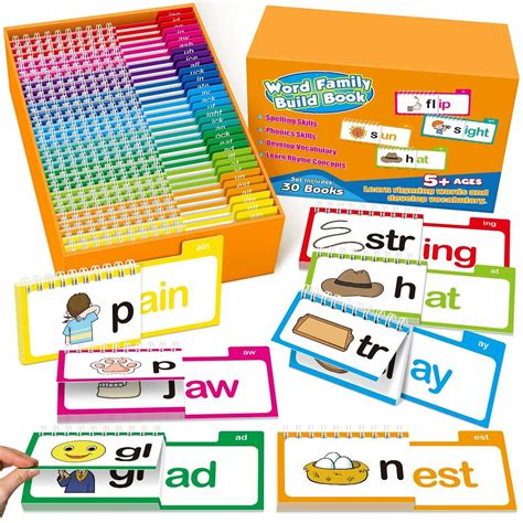 30 Word Family Build Book Learn to Read Phonics Flash Cards, Spell Read ...
