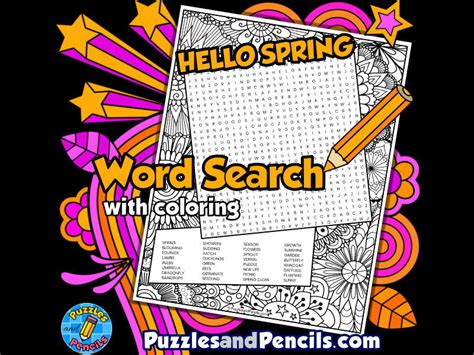 Image result for Spring Coloring Word Search