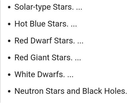 Q1. What are the different types of star? - Brainly.in