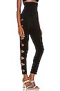 Norma Kamali High Waist Alligator Legging in Black | REVOLVE