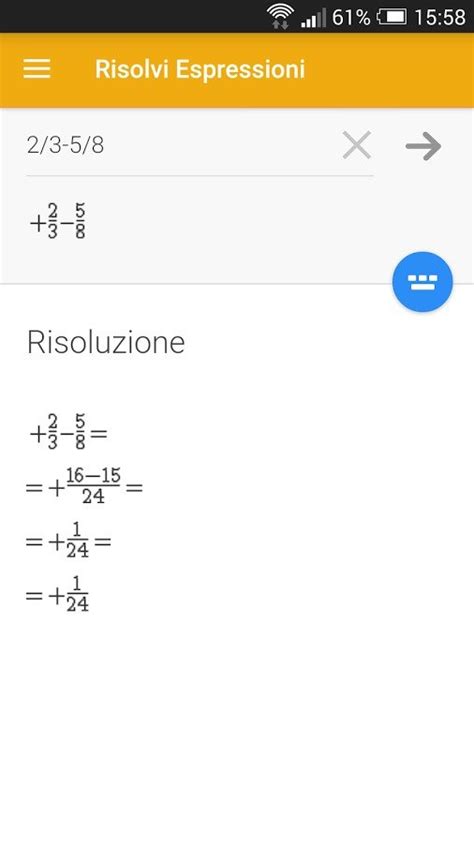 Risolvi Espressioni: risolvere espressioni numeriche e letterali su Android