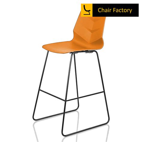 Stylish Orange Bar Stool with Black Frame for Office, Homes | Chair Factory