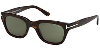 Buy Tom Ford Snowdon FT0237 Sunglasses-52N Dark Havana (Green Lens ...