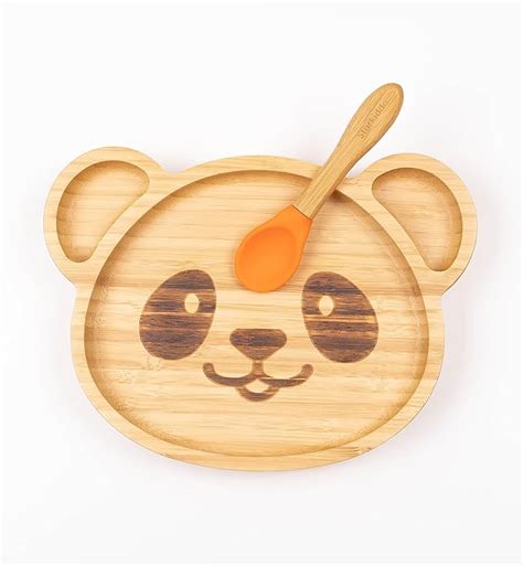 StarKiddo® Bamboo Suction Plate for Babies with Weaning Spoon| Baby-Led ...