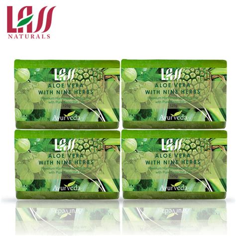 Buy Lass Naturals Aloe Vera 9 Herbs Soap -(Pack of 4) – Best Price ...