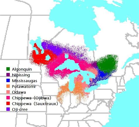 1. Map of Algonquin Tribes: Locations & Territories