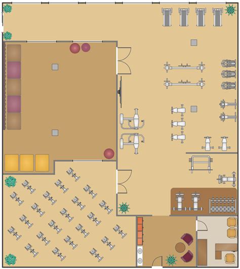 Gym and Spa Area Plans Solution | ConceptDraw.com