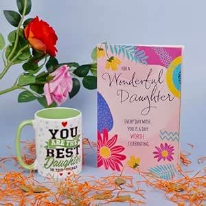 ARCHIES Wonderful Daughters Day Greeting Card with Mug Gift Set ...