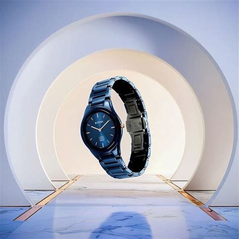Buy Online Titan Edge Ceramic Quartz in Atlantic Blue Dial Watch for ...