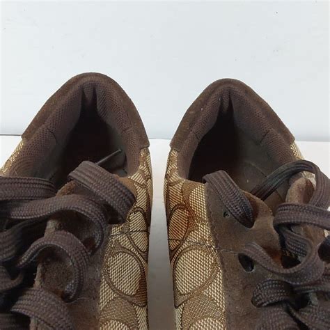 COACH Mason Jacquard Brown Tennis Shoes Sneakers Wome… - Gem