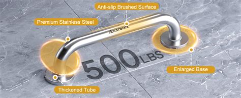 Anatomix 304 Grade Stainless Steel Heavy Duty Toilet Grab bar Handrails ...