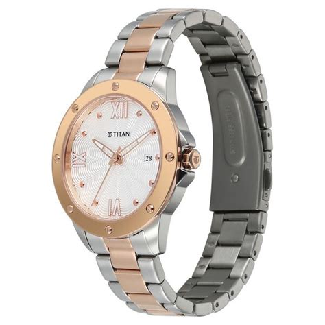 Buy Online Titan Glamour Quartz Analog with Date White Dial Two Toned ...