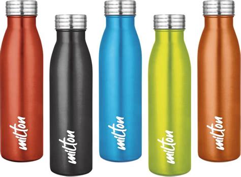 MILTON Breeze 750 Steel Bottle Set of 5, 730 ml Each, Brown, Black ...