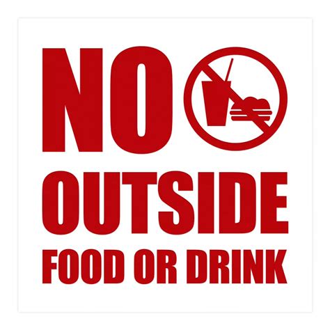 No Outside Food Or Drink Allowed Sign Free Printable Sign, 47% OFF