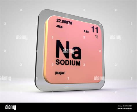 sodium - Na - chemical element periodic table 3d render Stock Photo - Alamy