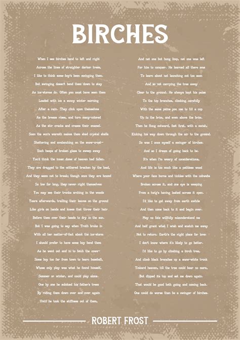 Robert Frost Birches Poem Art Print - Etsy