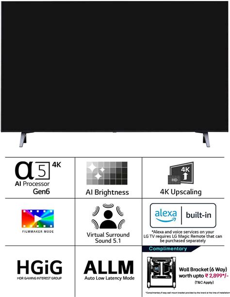 LG UR7500 139 cm (55 inch) Ultra HD (4K) LED Smart WebOS TV with Alpha5 ...