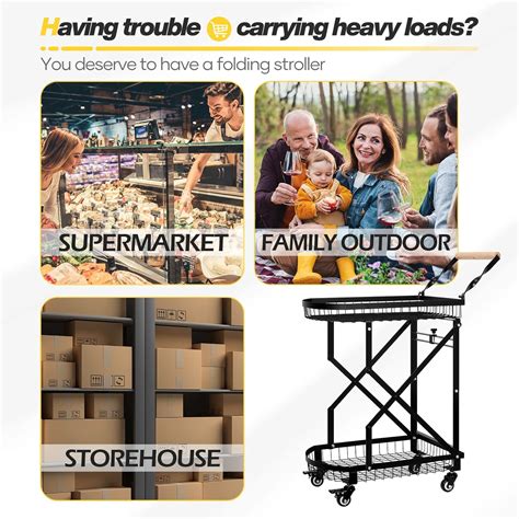 Buy Multi Functional Collapsible carts, 2-Tier Foldable for Easy ...