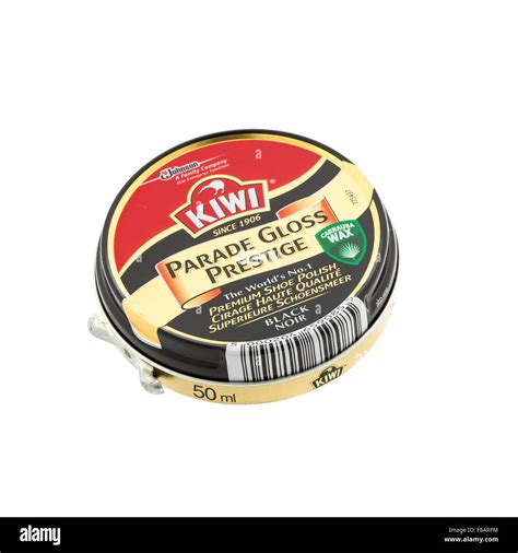 Tin Of Kiwi Black Parade Gloss Prestige Shoe Polish on a White ...