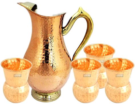 Buy Prisha India Craft ® Copper Jug (Royal JUG 2000 ML / 67.63 oz) with ...