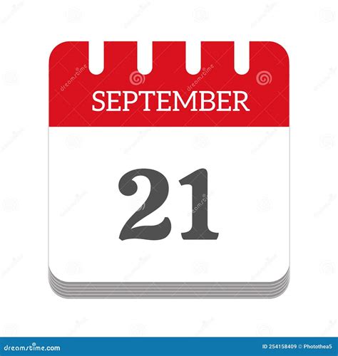 September 21 Calendar Flat Icon Stock Illustration - Illustration of ...