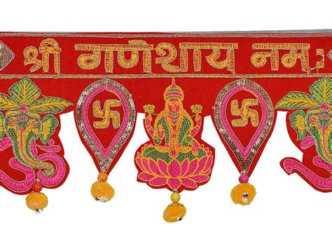 Handmade Velvet Lakshmi Ganesha Bandarwal Toran106
