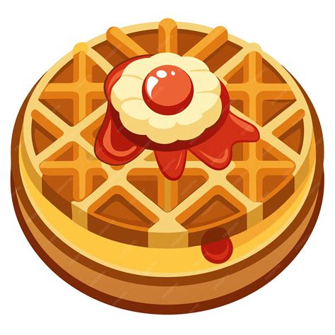 Belgium waffle clipart cartoon style vector illustration | Premium AI ...