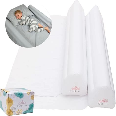 [2-Pack] Inflatable Bed Rail for Toddlers with Pump - Travel Bed Bumpers for Toddlers and Kids ...