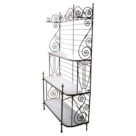 Wrought Iron Brass and Glass French Style Bakers Rack c. Mid 20th C. at ...