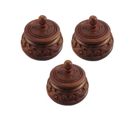 Buy AB CRAFT Sheesham Wooden Handmade Round Sindoor Box For Sindur Dani ...