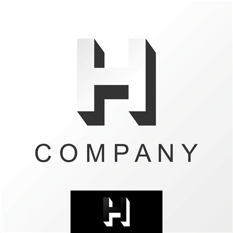 Simple and unique Letter or word H shadow 3D font image graphic icon logo design abstract ...