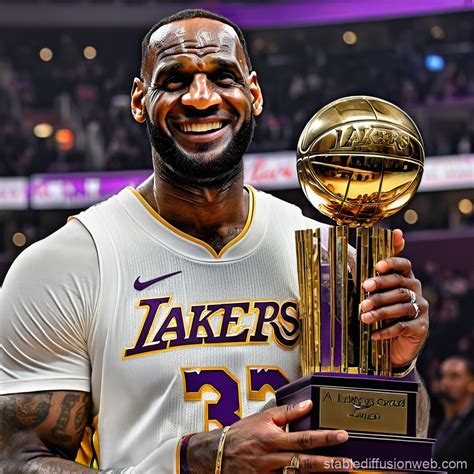 LeBron James with Sports Cards and Trophies | Stable Diffusion Online
