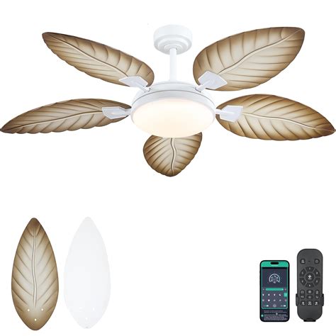 Amazon.com: PHORUS 52" Palm Leaf Ceiling Fans with Lights, Outdoor ...