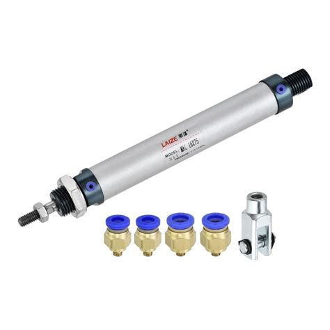 uxcell Pneumatic Air Cylinder 16mm Bore 75mm Stroke with Y Connector ...