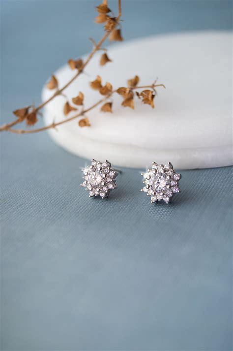 Buy Floral Solitaire Sterling Silver Stud Earrings by Mannash™ Jewellery