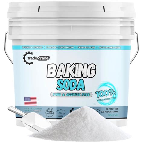 Amazon.com : TradeGrade Pure Baking Soda Powder – 15 lb Bucket, Sodium ...