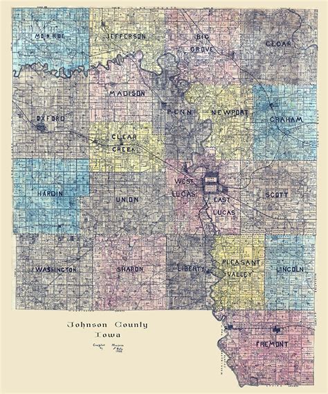 Johnson County Section Map Johnson County Map Hi Res Stock Photography